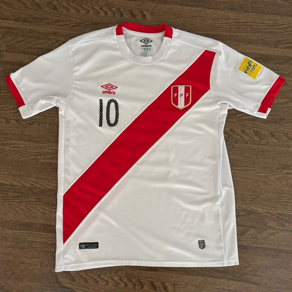 Peru National Team Umbro FIFA World Cup 2018 Jefferson Farfan #10 Jersey Large L